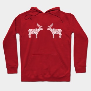 Elks or Mooses in Love - cool animal design - on dark colors Hoodie